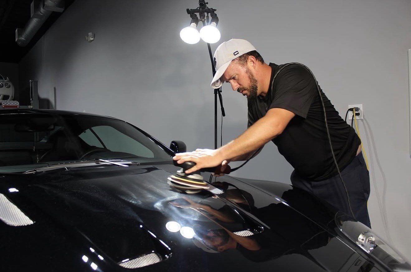 Professional paint correction using a machine polisher in Fort Lauderdale